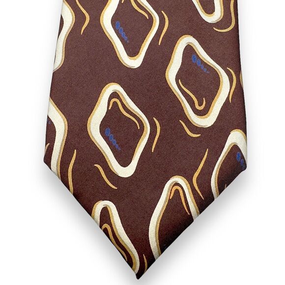 Enrico Coveri Mens Vintage Silk Dress Tie Made in Italy Abstract Design 58" 3.5" - Picture 5 of 10